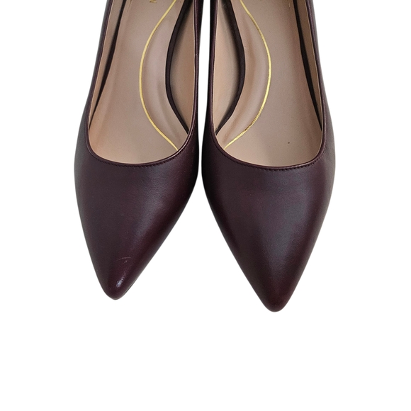 Cole Haan Burgundy "Vandam" Pointed Toe Low Heel Pumps - Picture 8 of 10